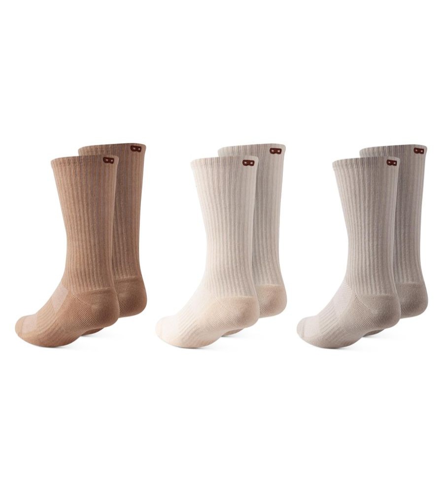 Socks Pair of Thieves | Bowo Cushion Ribbed Crew 3 Pack - Neutrals