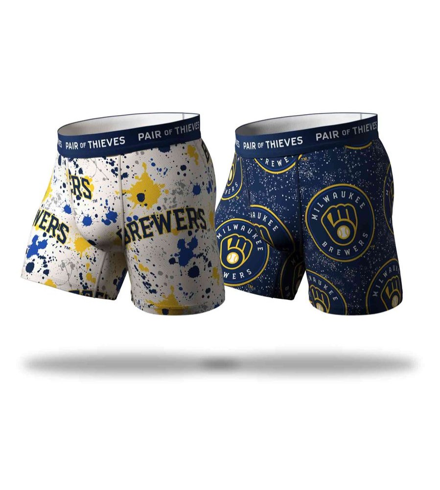 Underwear Pair of Thieves | Mlb Milwaukee Brewers Superfit Boxer Brief 2 Pack